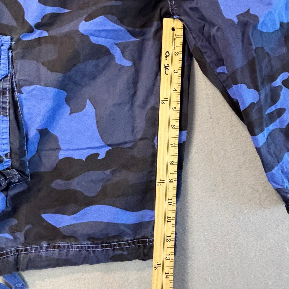 Erston Mens Blue Camo Cargo Shorts Multi Pocket Utility Streetwear NWT - Picture 12 of 14